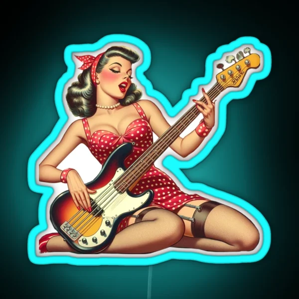 Slappin Bass Pin Up RGB Neon Sign