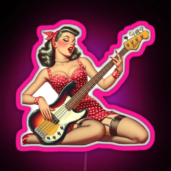 Slappin Bass Pin Up RGB Neon Sign