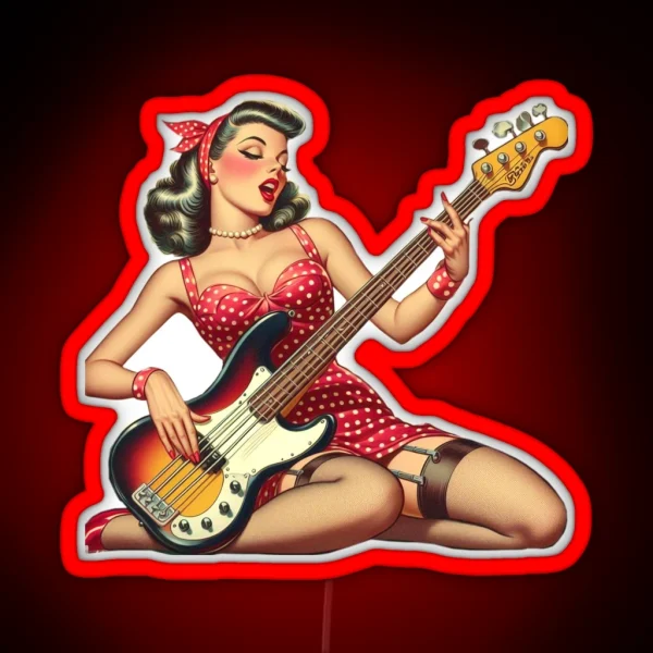 Slappin Bass Pin Up RGB Neon Sign
