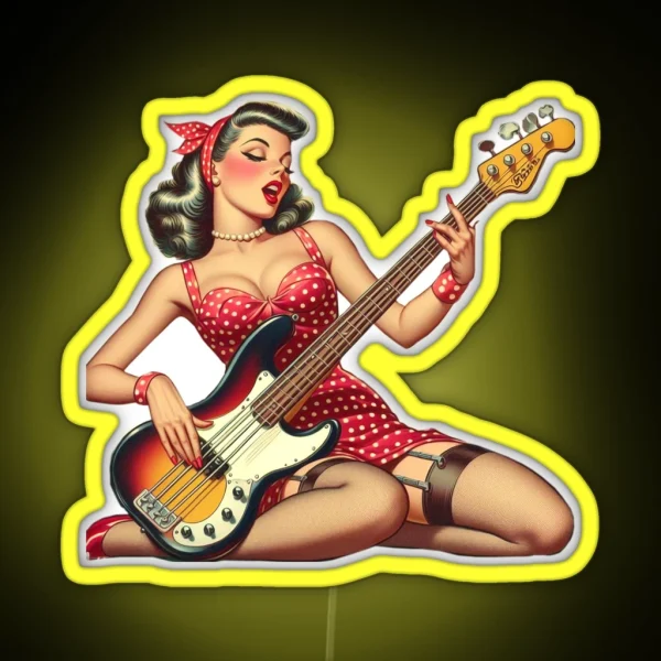 Slappin Bass Pin Up RGB Neon Sign