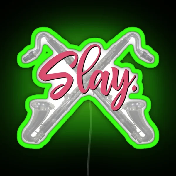 Slay Bass Clarinet RGB Neon Sign