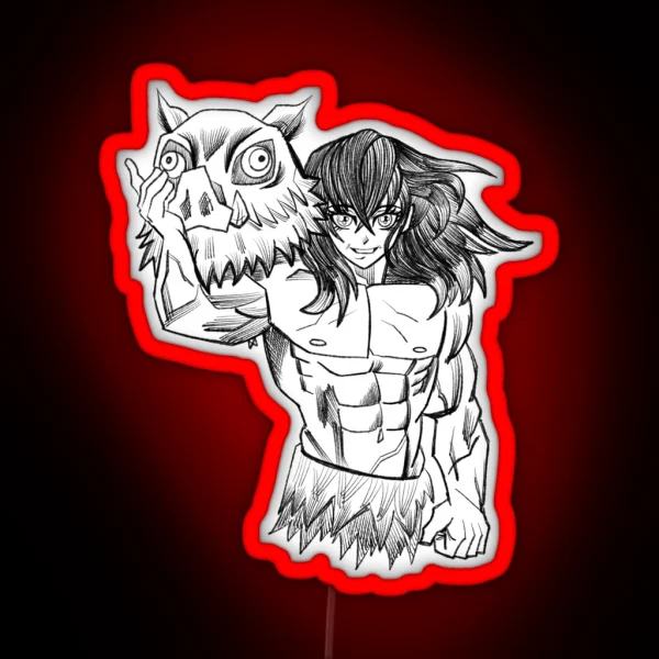 Slayer Of Demons Boar Head Anime Hero RGB Neon Sign