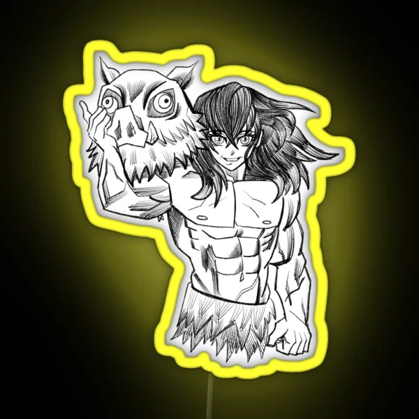Slayer Of Demons Boar Head Anime Hero RGB Neon Sign