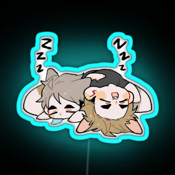 SLEEPING FOXES RGB Neon Sign