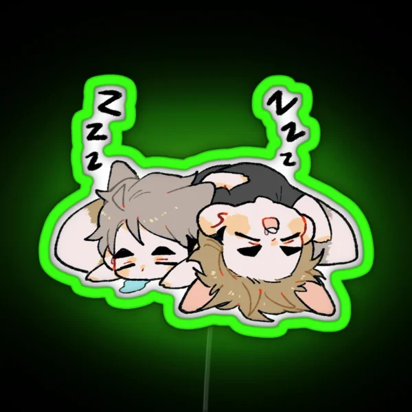 SLEEPING FOXES RGB Neon Sign