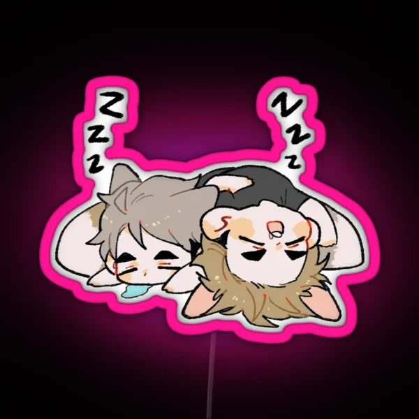 SLEEPING FOXES RGB Neon Sign