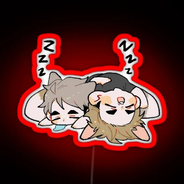 SLEEPING FOXES RGB Neon Sign