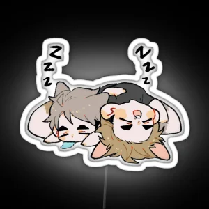 SLEEPING FOXES RGB Neon Sign