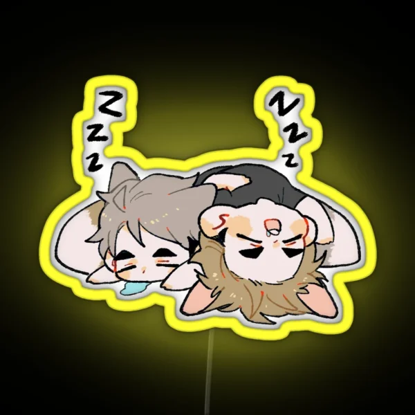 SLEEPING FOXES RGB Neon Sign