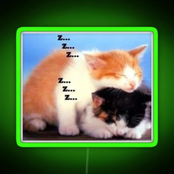 Sleeping Kittens RGB Neon Sign