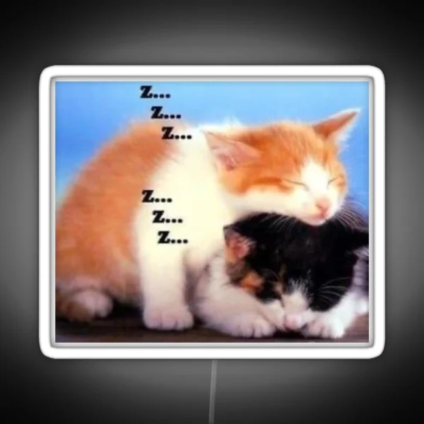 Sleeping Kittens RGB Neon Sign