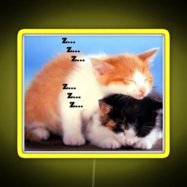 Sleeping Kittens RGB Neon Sign