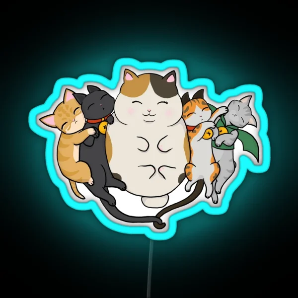 Sleepy Cats RGB Neon Sign