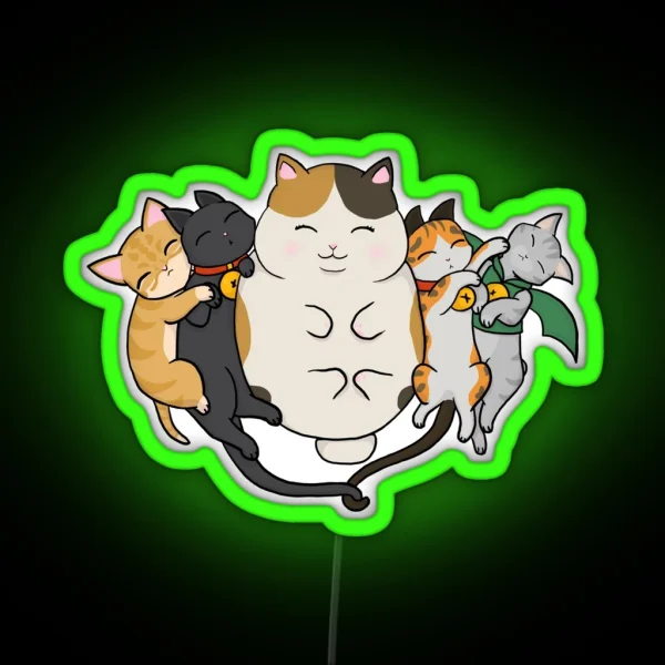 Sleepy Cats RGB Neon Sign