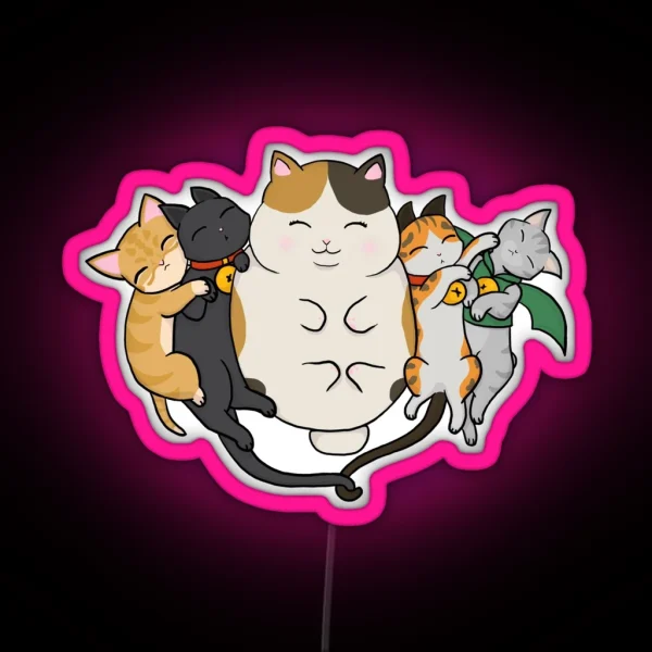 Sleepy Cats RGB Neon Sign