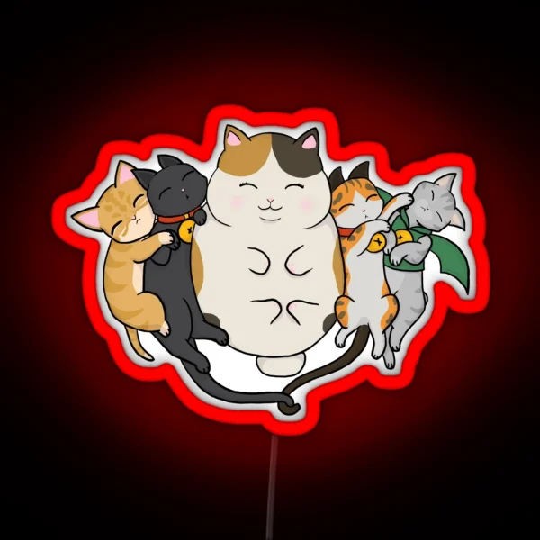 Sleepy Cats RGB Neon Sign