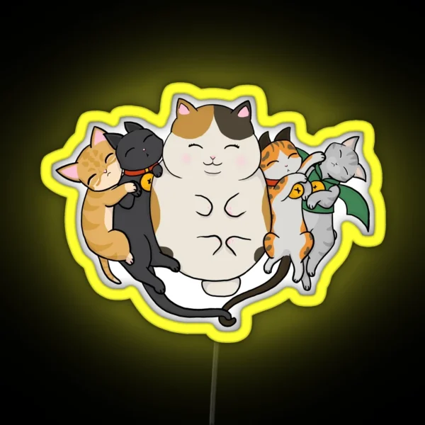 Sleepy Cats RGB Neon Sign