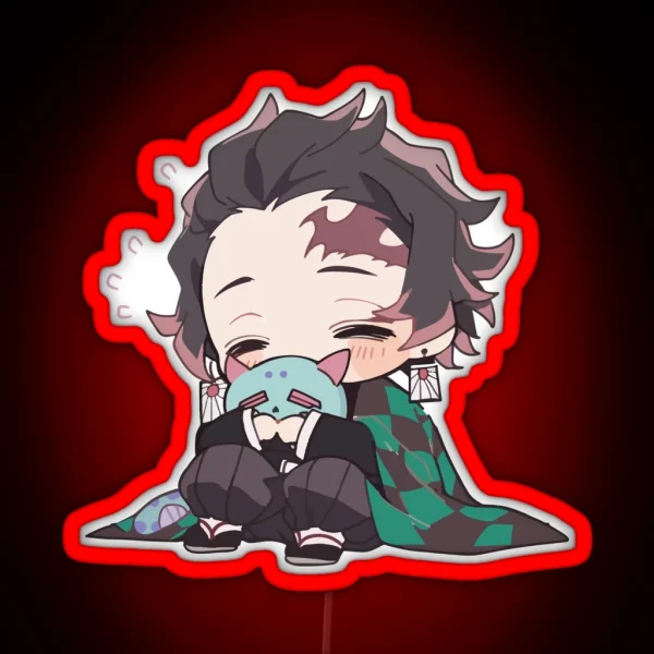 Sleepy Slayer Tanji Kawaii Chibi Demon Hunter RGB Neon Sign