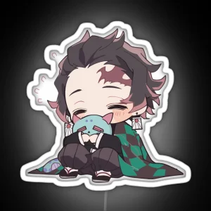 Sleepy Slayer Tanji Kawaii Chibi Demon Hunter RGB Neon Sign