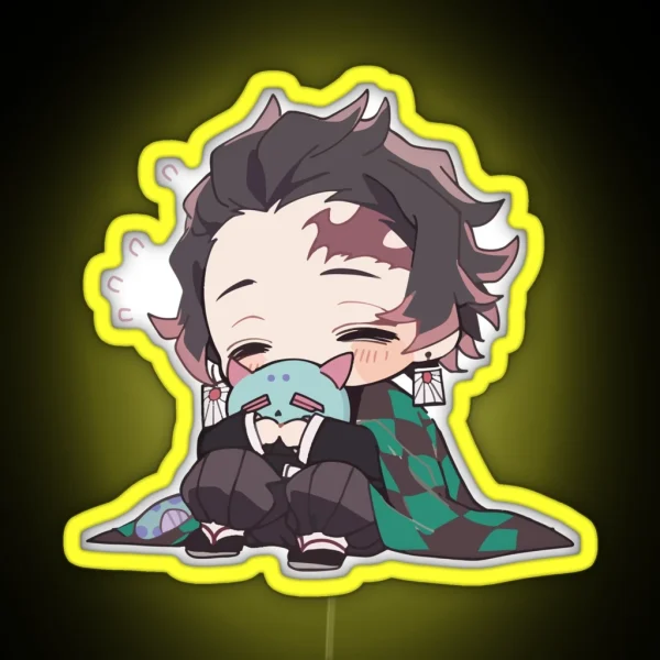 Sleepy Slayer Tanji Kawaii Chibi Demon Hunter RGB Neon Sign