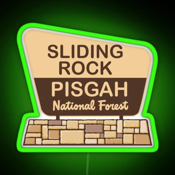 Sliding Rock Pisgah National Forest RGB Neon Sign