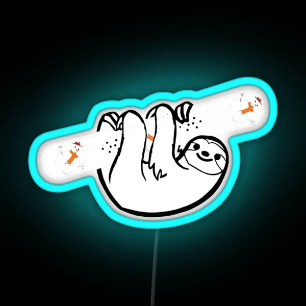 Sloth Snowboard RGB Neon Sign