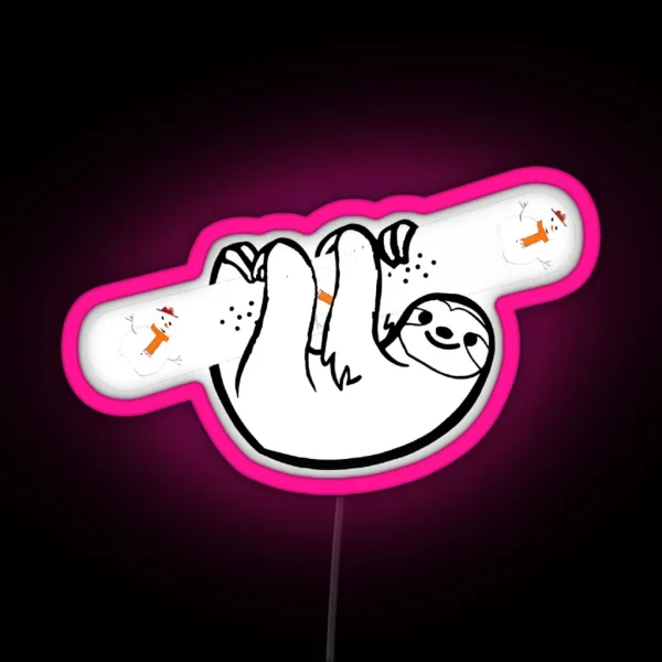 Sloth Snowboard RGB Neon Sign
