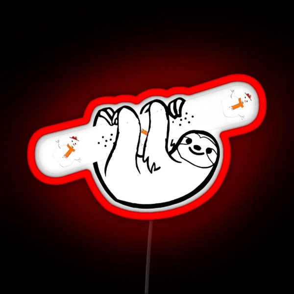 Sloth Snowboard RGB Neon Sign