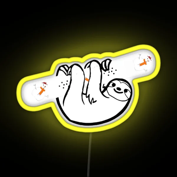 Sloth Snowboard RGB Neon Sign