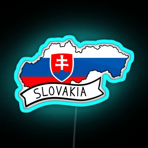 Slovakia Flag Map Led RGB Neon Sign