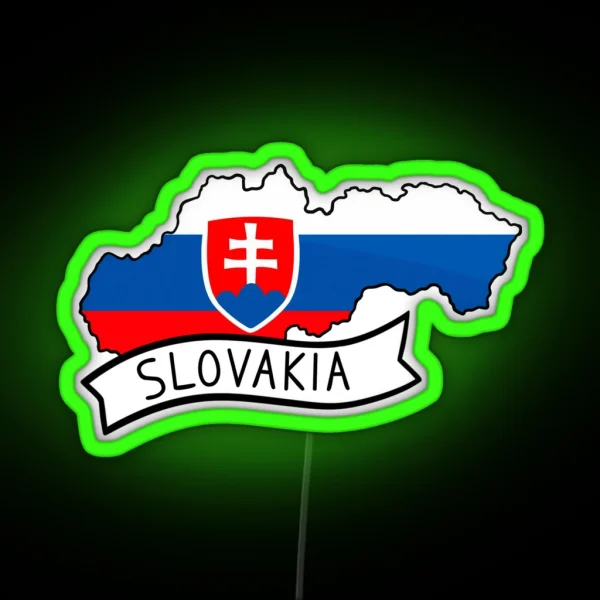 Slovakia Flag Map Led RGB Neon Sign