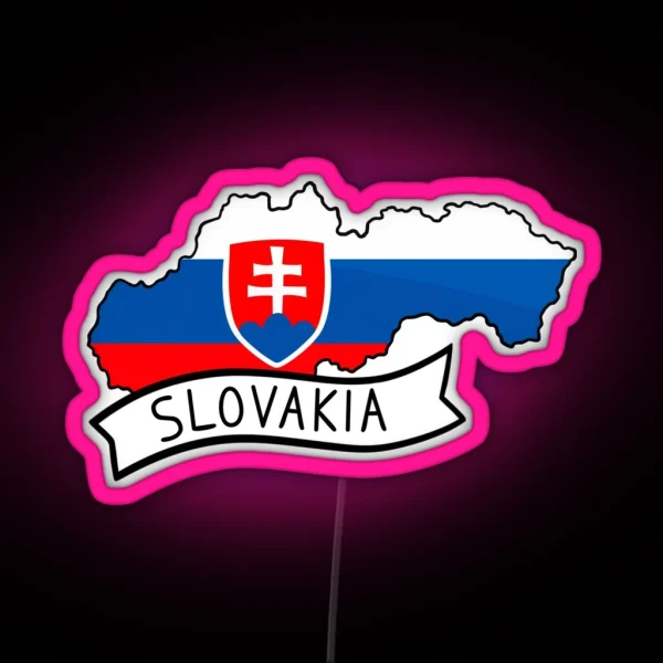 Slovakia Flag Map Led RGB Neon Sign