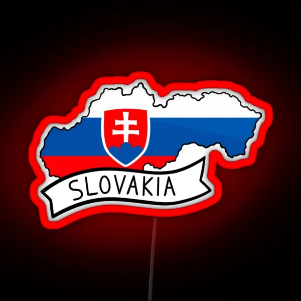 Slovakia Flag Map Led RGB Neon Sign