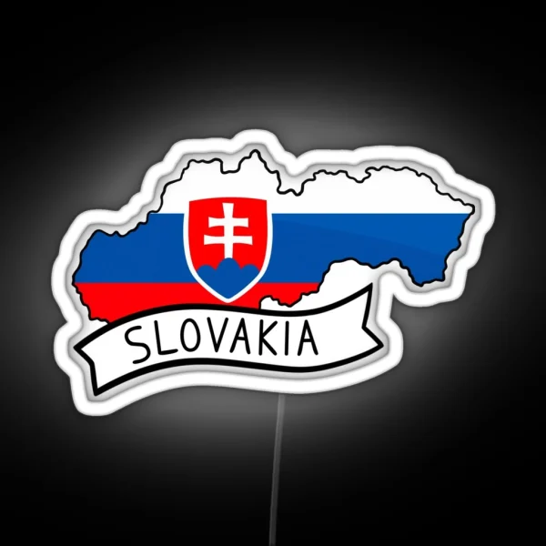 Slovakia Flag Map Led RGB Neon Sign