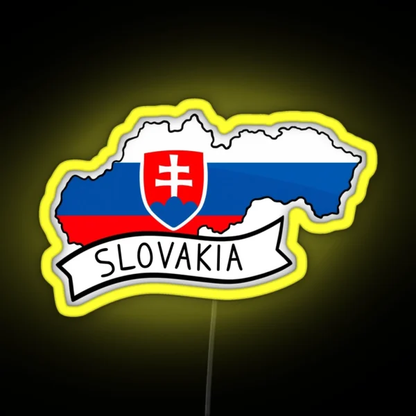 Slovakia Flag Map Led RGB Neon Sign