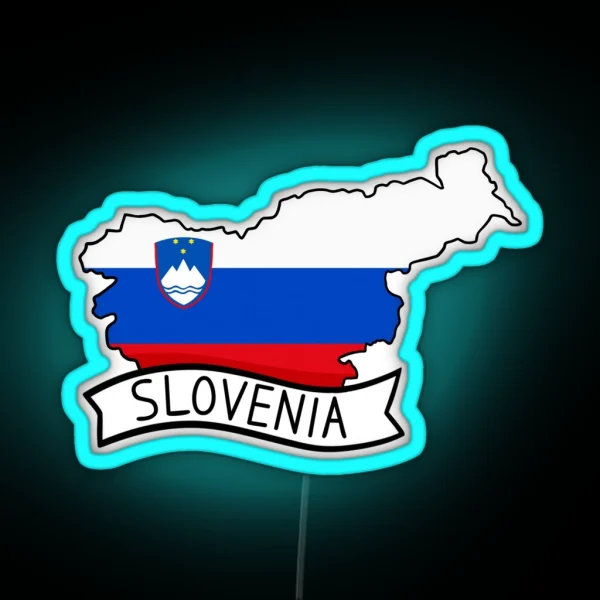 Slovenia Flag Map Led RGB Neon Sign