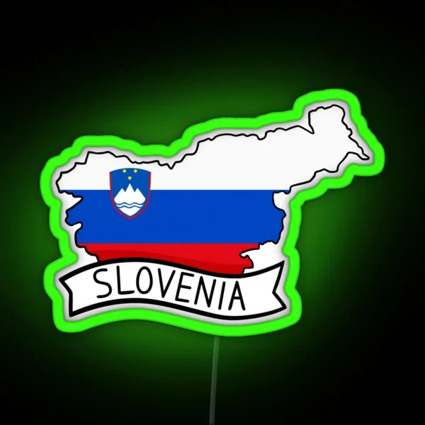 Slovenia Flag Map Led RGB Neon Sign