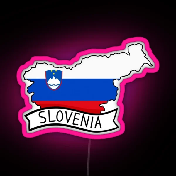 Slovenia Flag Map Led RGB Neon Sign