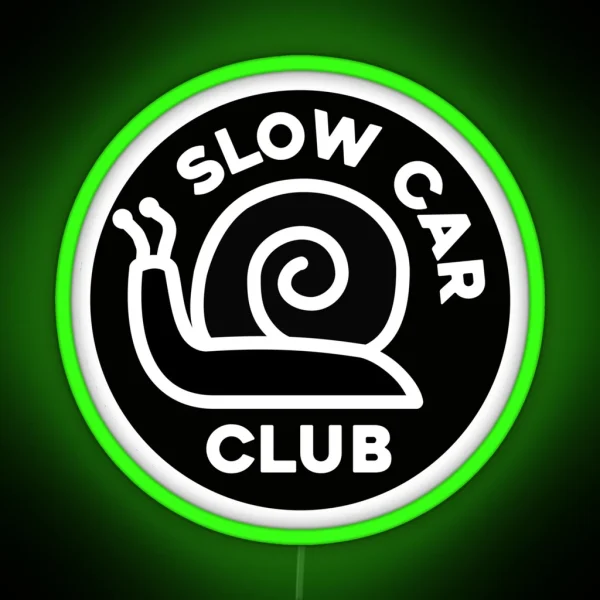 Slow Car Club Black Background RGB Neon Sign