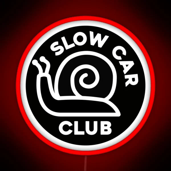 Slow Car Club Black Background RGB Neon Sign