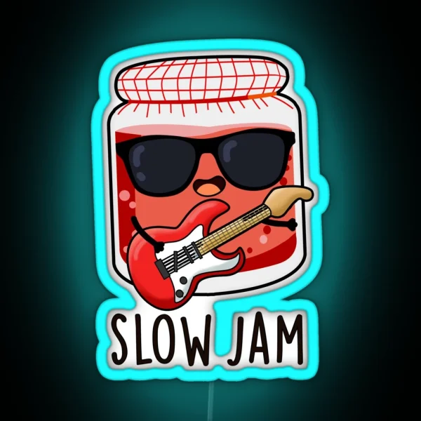 Slow Jam Funny Music Puns RGB Neon Sign
