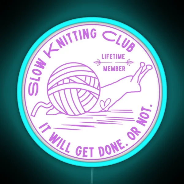 Slow Knitting Club RGB Neon Sign