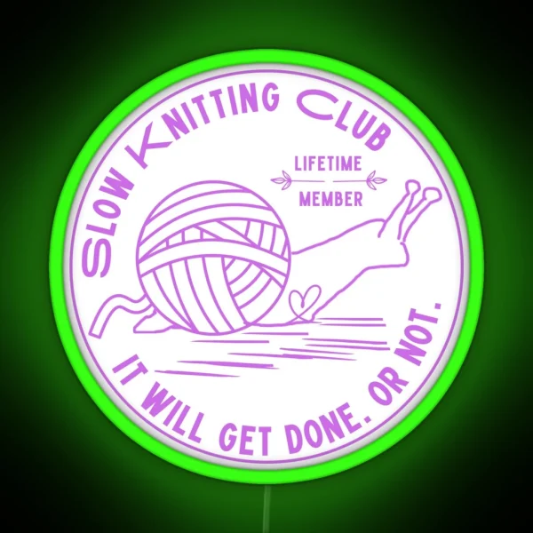 Slow Knitting Club RGB Neon Sign