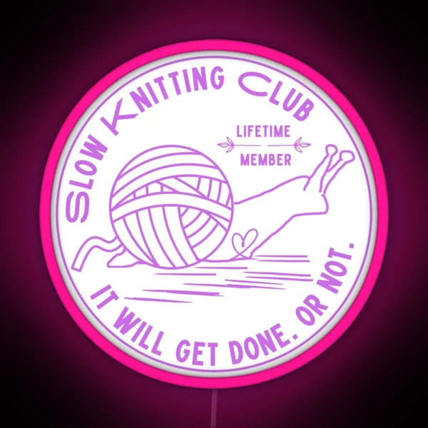 Slow Knitting Club RGB Neon Sign