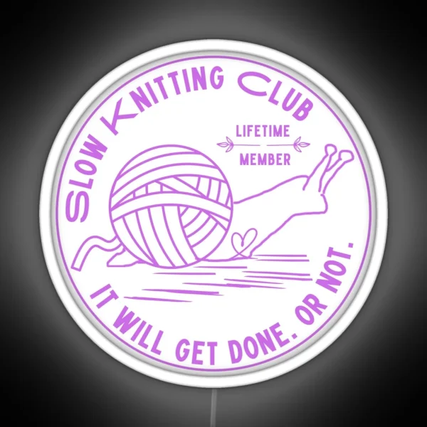 Slow Knitting Club RGB Neon Sign