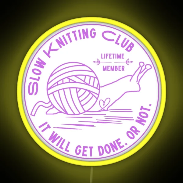 Slow Knitting Club RGB Neon Sign
