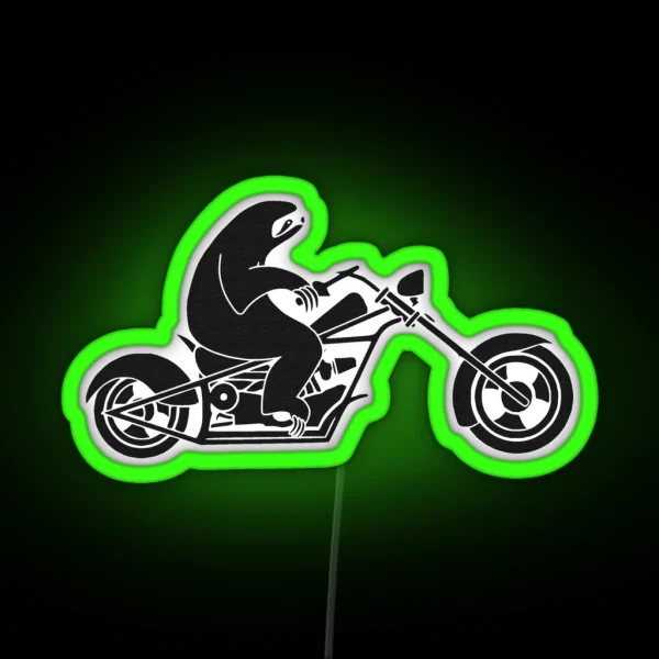 Slow Sloth On A Fast Bike RGB Neon Sign