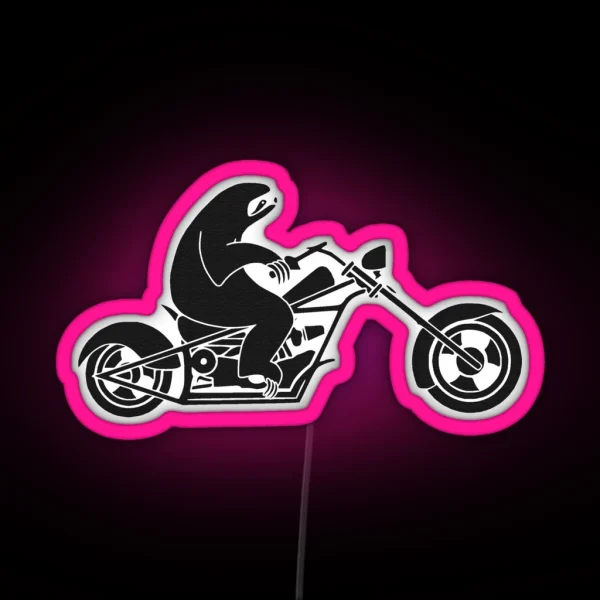 Slow Sloth On A Fast Bike RGB Neon Sign