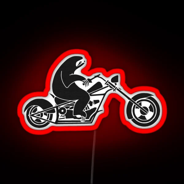 Slow Sloth On A Fast Bike RGB Neon Sign