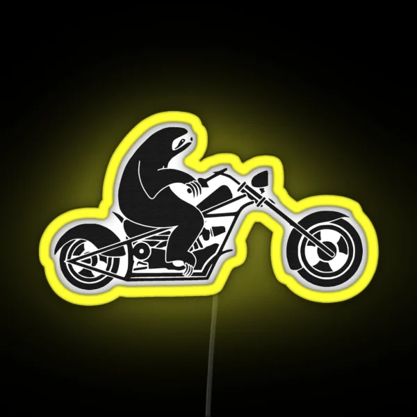 Slow Sloth On A Fast Bike RGB Neon Sign